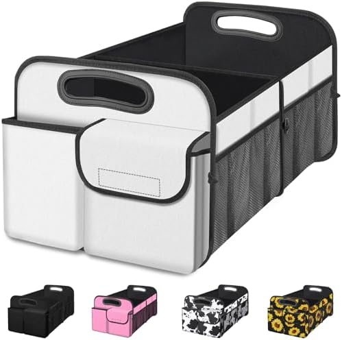 Femuar Car Trunk Organizer with Large Capacity Waterproof Car Accessories for Women & Men  Collapsible Trunk Organizer for Suv/Jeep/Sedan  Black  Standard 