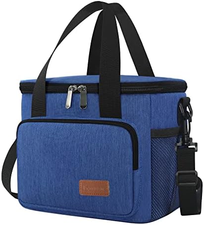 Femuar Lunch Bags for Women/Men  Insulated Lunch Bag for Work Office Picnic   Lunch Cooler Bag Leakproof Lunch Box with Adjustable Shoulder Strap   Blue