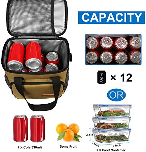 Femuar Lunch Bags for Women/Men  Insulated Lunch Bag for Work Office Picnic   Lunch Cooler Bag Leakproof Lunch Box with Adjustable Shoulder Strap   Blue