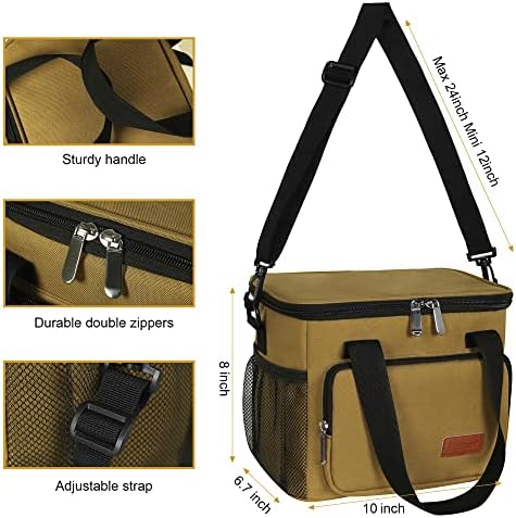 Femuar Lunch Bags for Women/Men  Insulated Lunch Bag for Work Office Picnic   Lunch Cooler Bag Leakproof Lunch Box with Adjustable Shoulder Strap   Blue