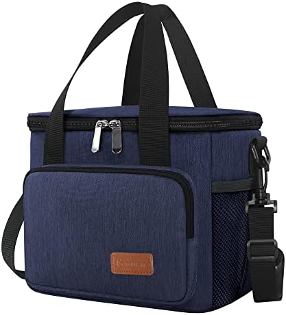 Femuar Lunch Bags for Women/Men  Insulated Lunch Bag for Work Office Picnic   Lunch Cooler Bag Leakproof Lunch Box with Adjustable Shoulder Strap   Blue