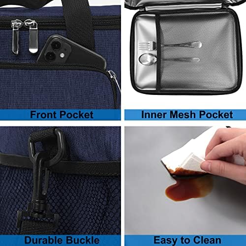 Femuar Lunch Bags for Women/Men  Insulated Lunch Bag for Work Office Picnic   Lunch Cooler Bag Leakproof Lunch Box with Adjustable Shoulder Strap   Blue