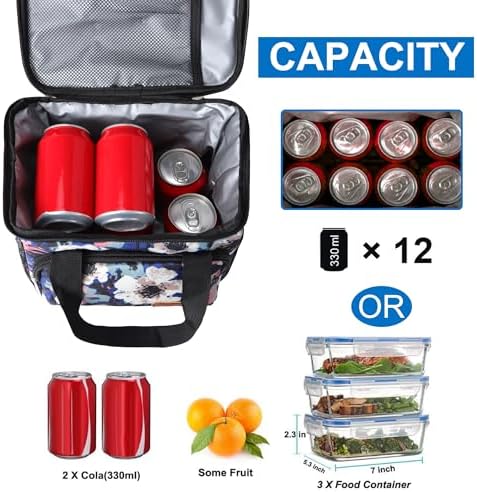 Femuar Lunch Bags for Women/Men  Insulated Lunch Bag for Work Office Picnic   Lunch Cooler Bag Leakproof Lunch Box with Adjustable Shoulder Strap   Blue