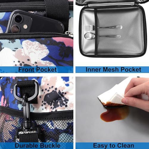 Femuar Lunch Bags for Women/Men  Insulated Lunch Bag for Work Office Picnic   Lunch Cooler Bag Leakproof Lunch Box with Adjustable Shoulder Strap   Blue