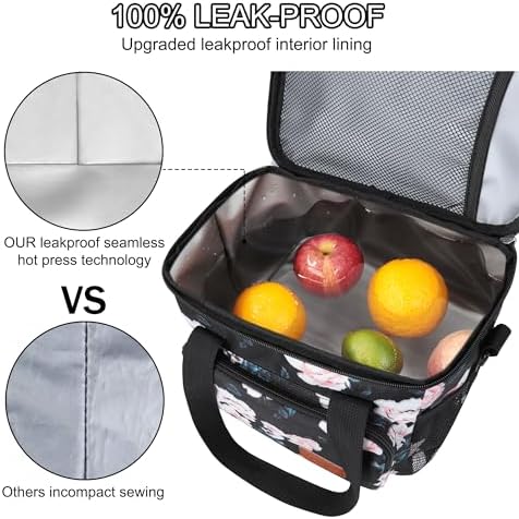 Femuar Lunch Bags for Women/Men  Insulated Lunch Bag for Work Office Picnic   Lunch Cooler Bag Leakproof Lunch Box with Adjustable Shoulder Strap   Blue