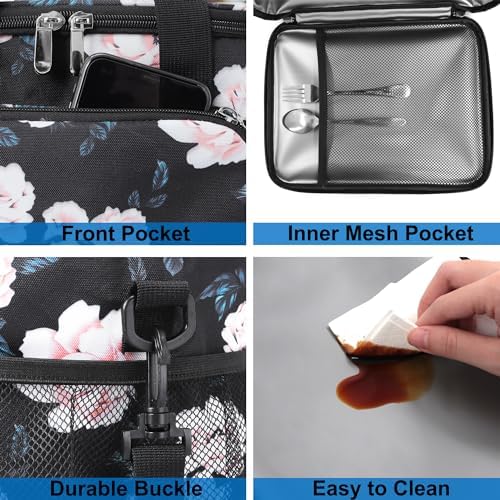 Femuar Lunch Bags for Women/Men  Insulated Lunch Bag for Work Office Picnic   Lunch Cooler Bag Leakproof Lunch Box with Adjustable Shoulder Strap   Blue