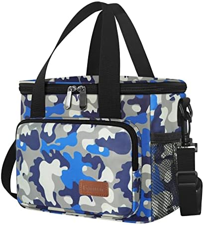 Femuar Lunch Bags for Women/Men  Insulated Lunch Bag for Work Office Picnic   Lunch Cooler Bag Leakproof Lunch Box with Adjustable Shoulder Strap   Blue