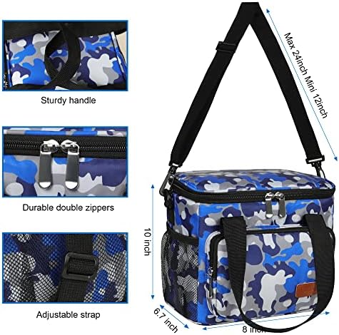 Femuar Lunch Bags for Women/Men  Insulated Lunch Bag for Work Office Picnic   Lunch Cooler Bag Leakproof Lunch Box with Adjustable Shoulder Strap   Blue