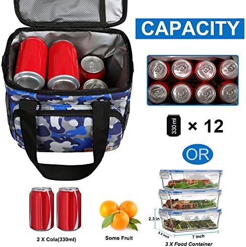 Femuar Lunch Bags for Women/Men  Insulated Lunch Bag for Work Office Picnic   Lunch Cooler Bag Leakproof Lunch Box with Adjustable Shoulder Strap   Blue