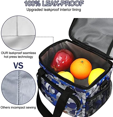 Femuar Lunch Bags for Women/Men  Insulated Lunch Bag for Work Office Picnic   Lunch Cooler Bag Leakproof Lunch Box with Adjustable Shoulder Strap   Blue