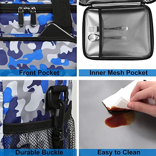 Femuar Lunch Bags for Women/Men  Insulated Lunch Bag for Work Office Picnic   Lunch Cooler Bag Leakproof Lunch Box with Adjustable Shoulder Strap   Blue