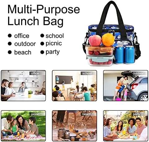 Femuar Lunch Bags for Women/Men  Insulated Lunch Bag for Work Office Picnic   Lunch Cooler Bag Leakproof Lunch Box with Adjustable Shoulder Strap   Blue