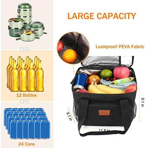 Femuar Lunch Bags for Women/Men  Insulated Lunch Bag for Work Office Picnic   Lunch Cooler Bag Leakproof Lunch Box with Adjustable Shoulder Strap   Blue