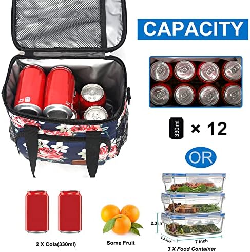 Femuar Lunch Bags for Women/Men  Insulated Lunch Bag for Work Office Picnic   Lunch Cooler Bag Leakproof Lunch Box with Adjustable Shoulder Strap   Blue