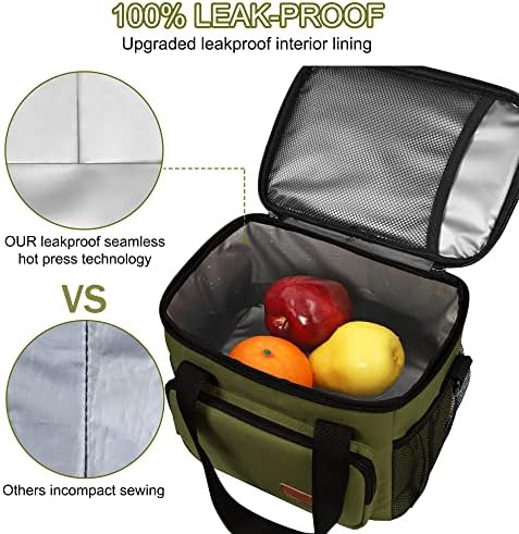 Femuar Lunch Bags for Women/Men  Insulated Lunch Bag for Work Office Picnic   Lunch Cooler Bag Leakproof Lunch Box with Adjustable Shoulder Strap   Blue