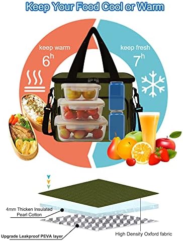 Femuar Lunch Bags for Women/Men  Insulated Lunch Bag for Work Office Picnic   Lunch Cooler Bag Leakproof Lunch Box with Adjustable Shoulder Strap   Blue