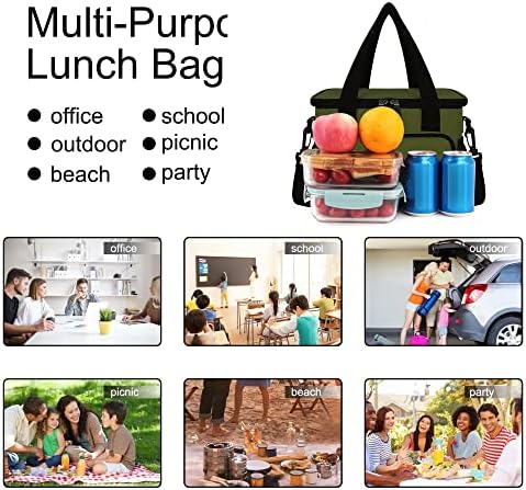 Femuar Lunch Bags for Women/Men  Insulated Lunch Bag for Work Office Picnic   Lunch Cooler Bag Leakproof Lunch Box with Adjustable Shoulder Strap   Blue