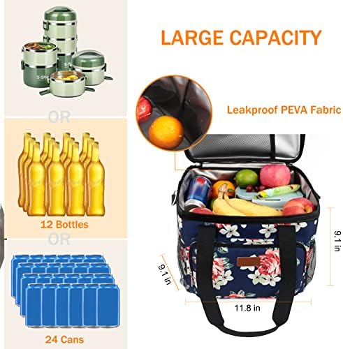 Femuar Lunch Bags for Women/Men  Insulated Lunch Bag for Work Office Picnic   Lunch Cooler Bag Leakproof Lunch Box with Adjustable Shoulder Strap   Blue