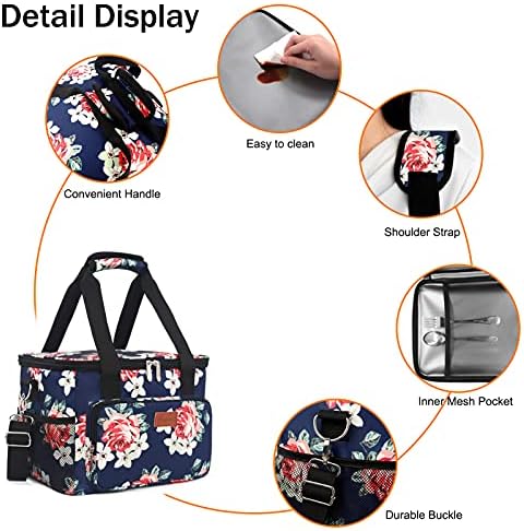 Femuar Lunch Bags for Women/Men  Insulated Lunch Bag for Work Office Picnic   Lunch Cooler Bag Leakproof Lunch Box with Adjustable Shoulder Strap   Blue