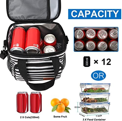 Femuar Lunch Bags for Women/Men  Insulated Lunch Bag for Work Office Picnic   Lunch Cooler Bag Leakproof Lunch Box with Adjustable Shoulder Strap   Blue