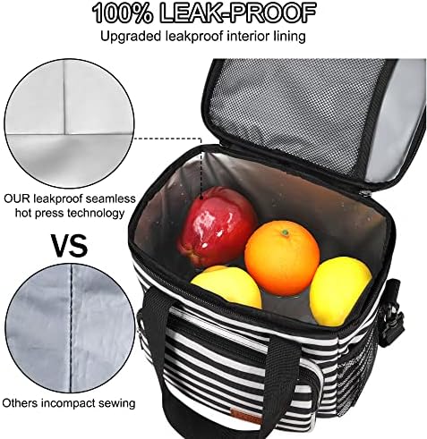 Femuar Lunch Bags for Women/Men  Insulated Lunch Bag for Work Office Picnic   Lunch Cooler Bag Leakproof Lunch Box with Adjustable Shoulder Strap   Blue