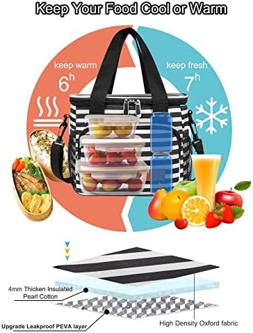 Femuar Lunch Bags for Women/Men  Insulated Lunch Bag for Work Office Picnic   Lunch Cooler Bag Leakproof Lunch Box with Adjustable Shoulder Strap   Blue