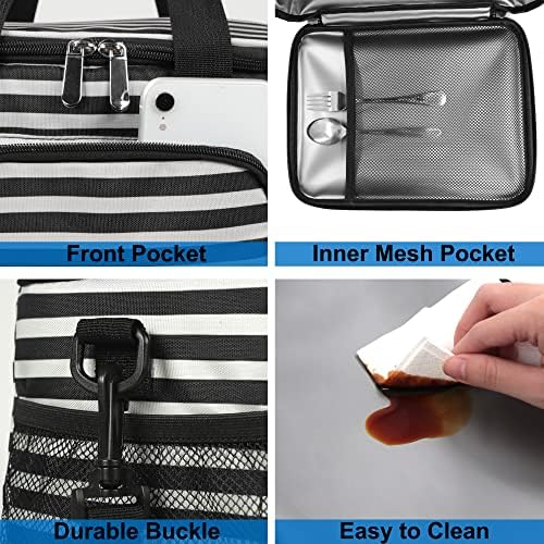 Femuar Lunch Bags for Women/Men  Insulated Lunch Bag for Work Office Picnic   Lunch Cooler Bag Leakproof Lunch Box with Adjustable Shoulder Strap   Blue