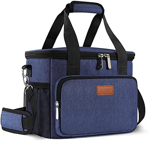 Femuar Lunch Bags for Women/Men  Insulated Lunch Bag for Work Office Picnic   Lunch Cooler Bag Leakproof Lunch Box with Adjustable Shoulder Strap   Blue