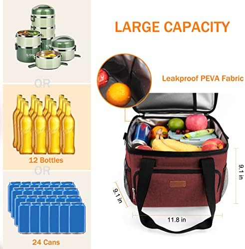 Femuar Lunch Bags for Women/Men  Insulated Lunch Bag for Work Office Picnic   Lunch Cooler Bag Leakproof Lunch Box with Adjustable Shoulder Strap   Blue