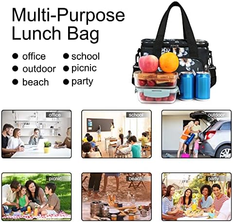 Femuar Lunch Bags for Women/Men  Insulated Lunch Bag for Work Office Picnic   Lunch Cooler Bag Leakproof Lunch Box with Adjustable Shoulder Strap   Blue