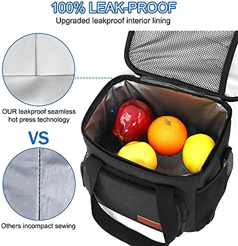 Femuar Lunch Bags for Women/Men  Insulated Lunch Bag for Work Office Picnic   Lunch Cooler Bag Leakproof Lunch Box with Adjustable Shoulder Strap   Blue