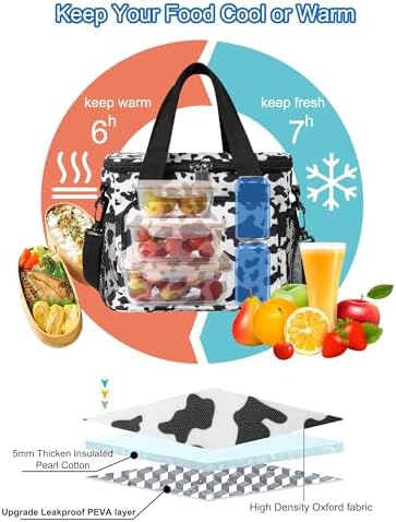 Femuar Lunch Bags for Women/Men  Insulated Lunch Bag for Work Office Picnic   Lunch Cooler Bag Leakproof Lunch Box with Adjustable Shoulder Strap   Blue