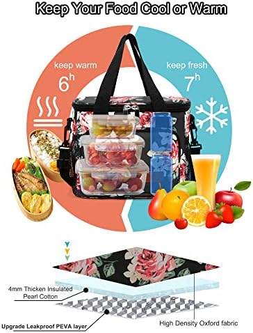 Femuar Lunch Bags for Women/Men  Insulated Lunch Bag for Work Office Picnic   Lunch Cooler Bag Leakproof Lunch Box with Adjustable Shoulder Strap   Blue