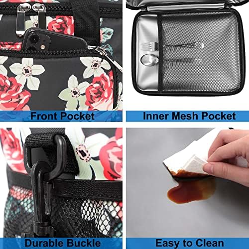 Femuar Lunch Bags for Women/Men  Insulated Lunch Bag for Work Office Picnic   Lunch Cooler Bag Leakproof Lunch Box with Adjustable Shoulder Strap   Blue