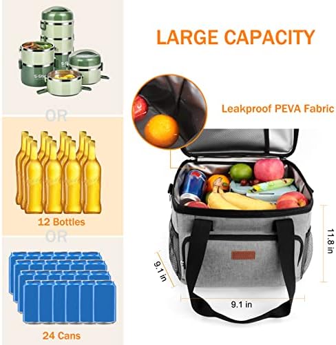 Femuar Lunch Bags for Women/Men  Insulated Lunch Bag for Work Office Picnic   Lunch Cooler Bag Leakproof Lunch Box with Adjustable Shoulder Strap   Blue