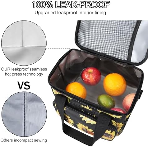 Femuar Lunch Bags for Women/Men  Insulated Lunch Bag for Work Office Picnic   Lunch Cooler Bag Leakproof Lunch Box with Adjustable Shoulder Strap   Blue