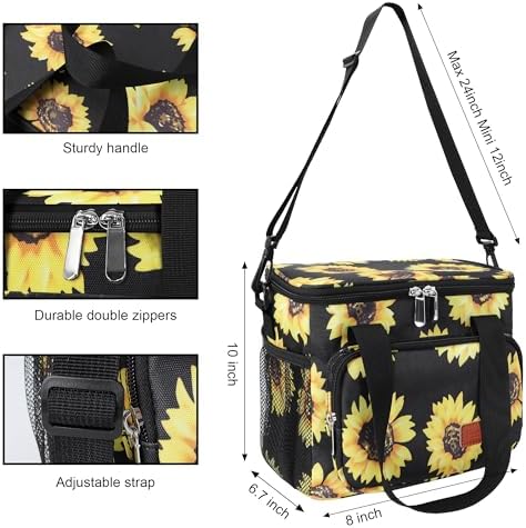 Femuar Lunch Bags for Women/Men  Insulated Lunch Bag for Work Office Picnic   Lunch Cooler Bag Leakproof Lunch Box with Adjustable Shoulder Strap   Blue