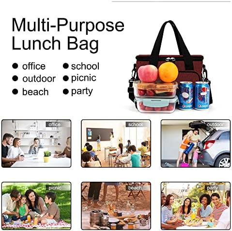 Femuar Lunch Bags for Women/Men  Insulated Lunch Bag for Work Office Picnic   Lunch Cooler Bag Leakproof Lunch Box with Adjustable Shoulder Strap   Blue