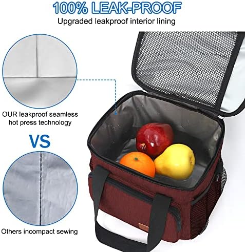 Femuar Lunch Bags for Women/Men  Insulated Lunch Bag for Work Office Picnic   Lunch Cooler Bag Leakproof Lunch Box with Adjustable Shoulder Strap   Blue