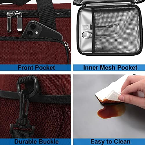 Femuar Lunch Bags for Women/Men  Insulated Lunch Bag for Work Office Picnic   Lunch Cooler Bag Leakproof Lunch Box with Adjustable Shoulder Strap   Blue