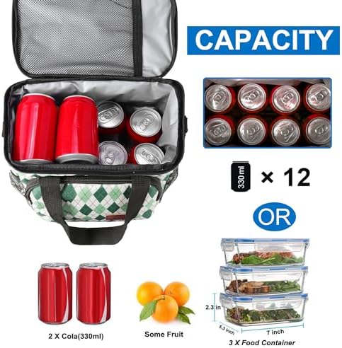 Femuar Lunch Bags for Women/Men  Insulated Lunch Bag for Work Office Picnic   Lunch Cooler Bag Leakproof Lunch Box with Adjustable Shoulder Strap   Blue