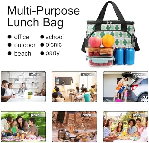 Femuar Lunch Bags for Women/Men  Insulated Lunch Bag for Work Office Picnic   Lunch Cooler Bag Leakproof Lunch Box with Adjustable Shoulder Strap   Blue