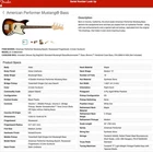 Bajo Fender American Performer Mustang Sunburst 2023, escala corta de 30" + funda 52545