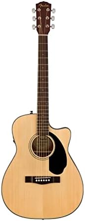 Fender CD 60SCE Dreadnought Cutaway Acoustic Electric Guitar  with 2 Year Warranty  Fishman Pickup and Preamp System  Black