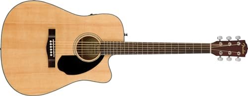 Fender CD 60SCE Dreadnought Cutaway Acoustic Electric Guitar  with 2 Year Warranty  Fishman Pickup and Preamp System  Black