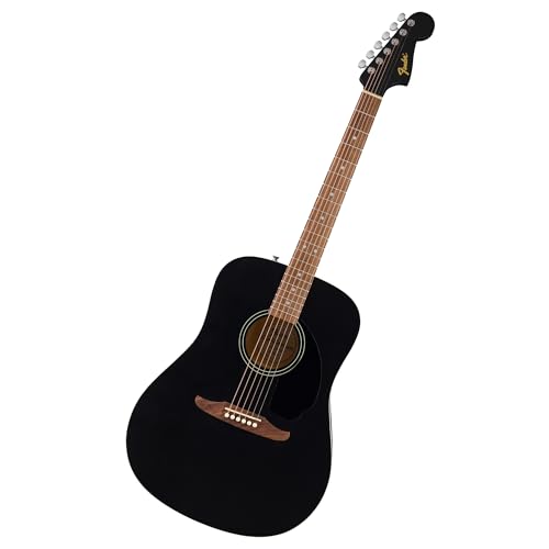 Fender California Debut Redondo Series - Guitarra acústica para principiantes, 2 años de garantía, color negro