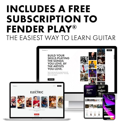 Fender California Debut Redondo Series - Guitarra acústica para principiantes, 2 años de garantía, color negro