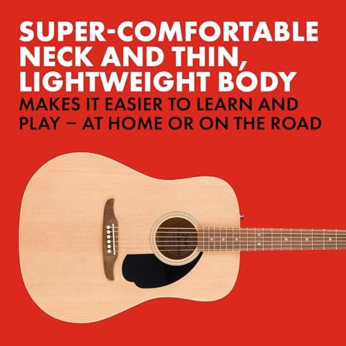 Fender California Debut Redondo Series Acoustic Guitar  Beginner Guitar  2 Year Warranty  Natural