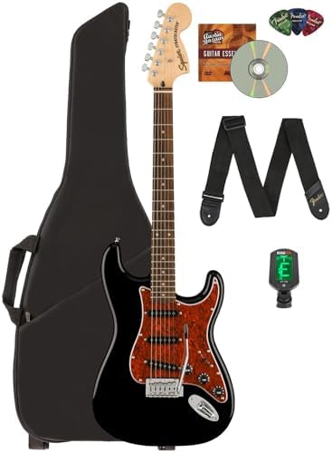 Fender Squier Affinity Stratocaster Limited Edition   Olympic White Bundle with Frontman 10G Amplifier  Gig Bag  Tuner  Instrument Cable  Strap  Picks  and Austin Bazaar Instructional DVD