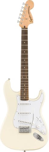 Fender Squier Affinity Stratocaster Limited Edition   Olympic White Bundle with Frontman 10G Amplifier  Gig Bag  Tuner  Instrument Cable  Strap  Picks  and Austin Bazaar Instructional DVD